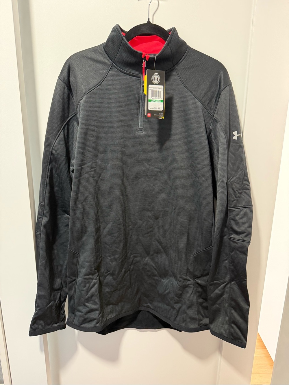 Under Armour Men's Black Cold Gear Quarter-Zip Performance Pullover